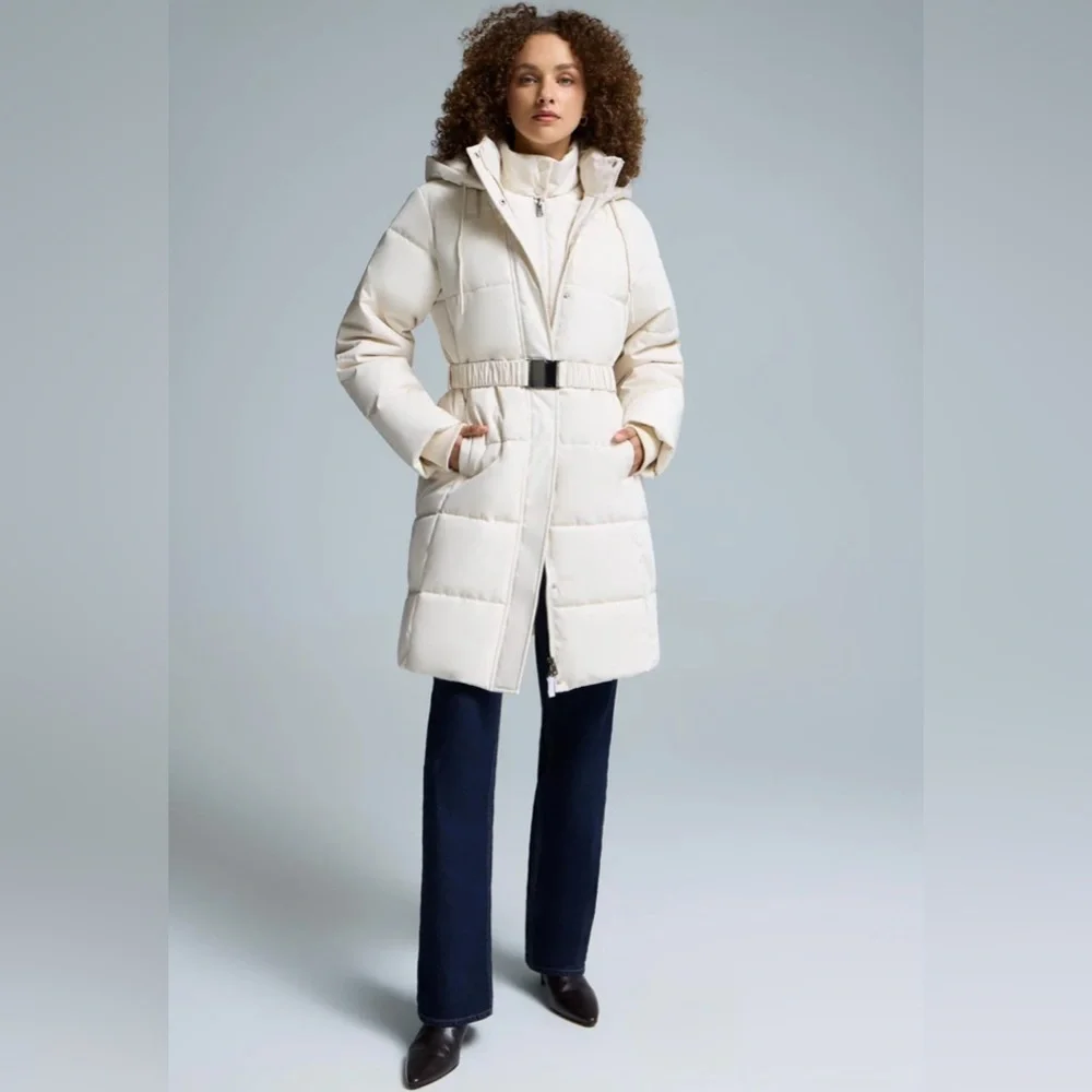 Suzy Shier Mid Length Puffer Jacket NWT Size Large - Picture 4 of 5